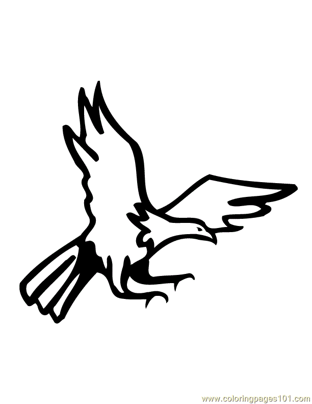 Coloring Pages Flying Eagle (Birds > Eagle) - free printable 