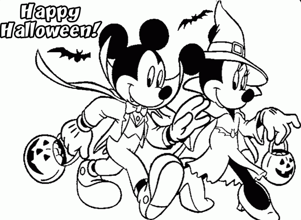 Latest Mickey Minnie Mouse Costume Halloween Coloring Page 