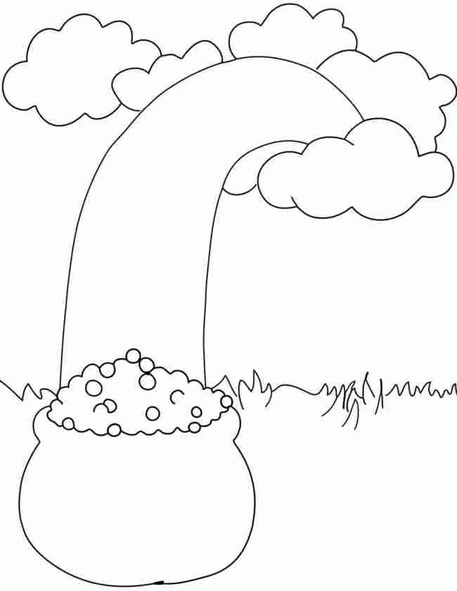 Free Colouring Pages Saint Patrick Pot Of Gold For Little Kids #14355.