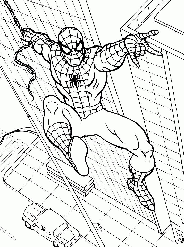 Spiderman Jump Very Quickly Coloring Page |Spyderman coloring 