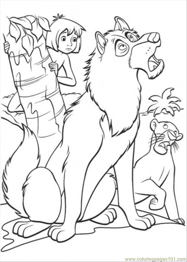 Coloring Pages Mowgli Father Wolf And Bagheera (Cartoons > The 