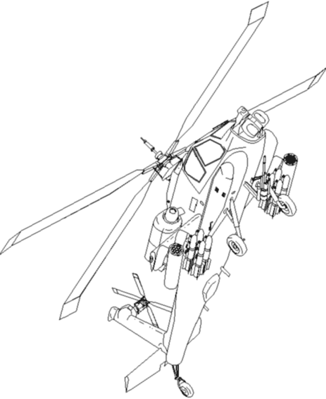 helicopter apache Colouring Pages (page 3)