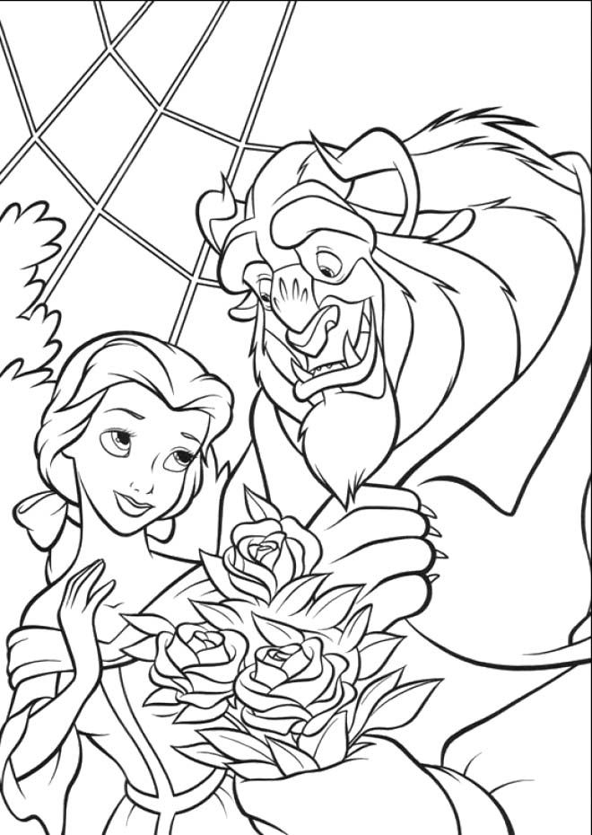Beauty And Beast : The Beast Surprised Coloring Pages, The Beast 