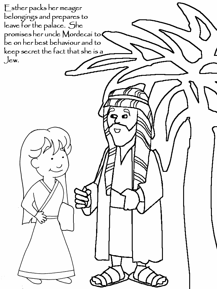 Page 2 of the Story of Esther, coloring book