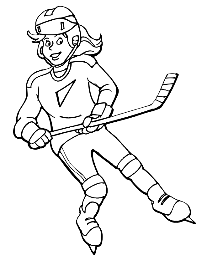 Girls Hockey Coloring Sheet printable | hockey