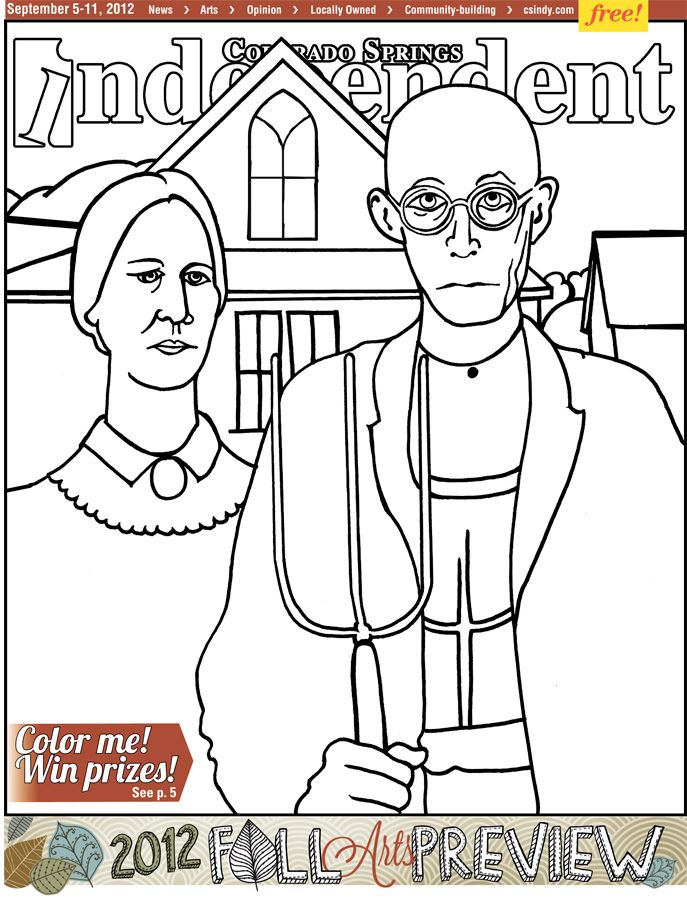 american gothic Colouring Pages