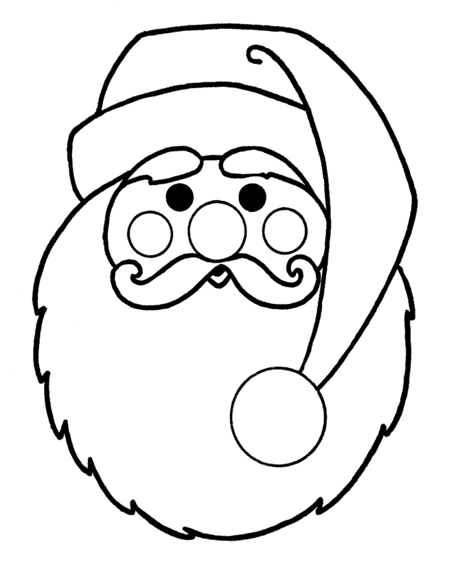 Gallery For Santa Beard Coloring Page : Santa Face Coloring Pages 