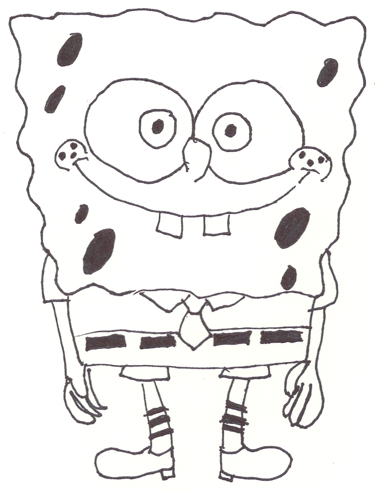 how draw spongebob squarepants part cartoon drawings