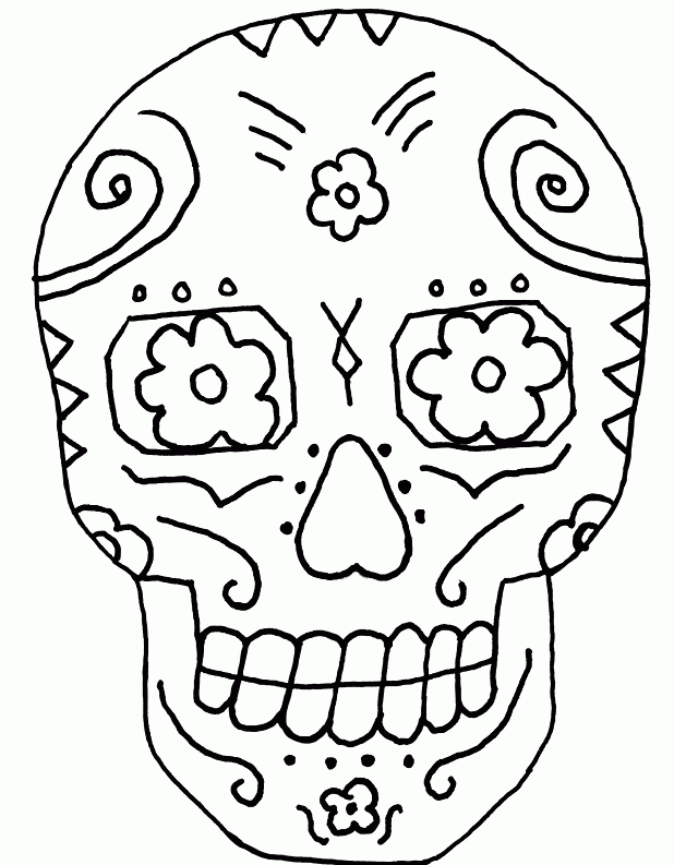Skull And Day Of The Dead Coloring Pages