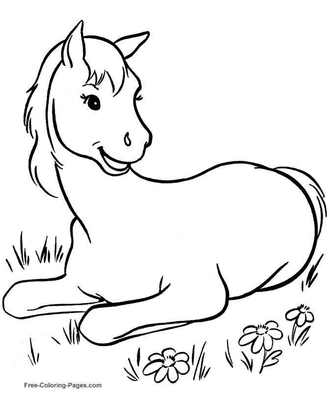 Free horse coloring book pages - 010