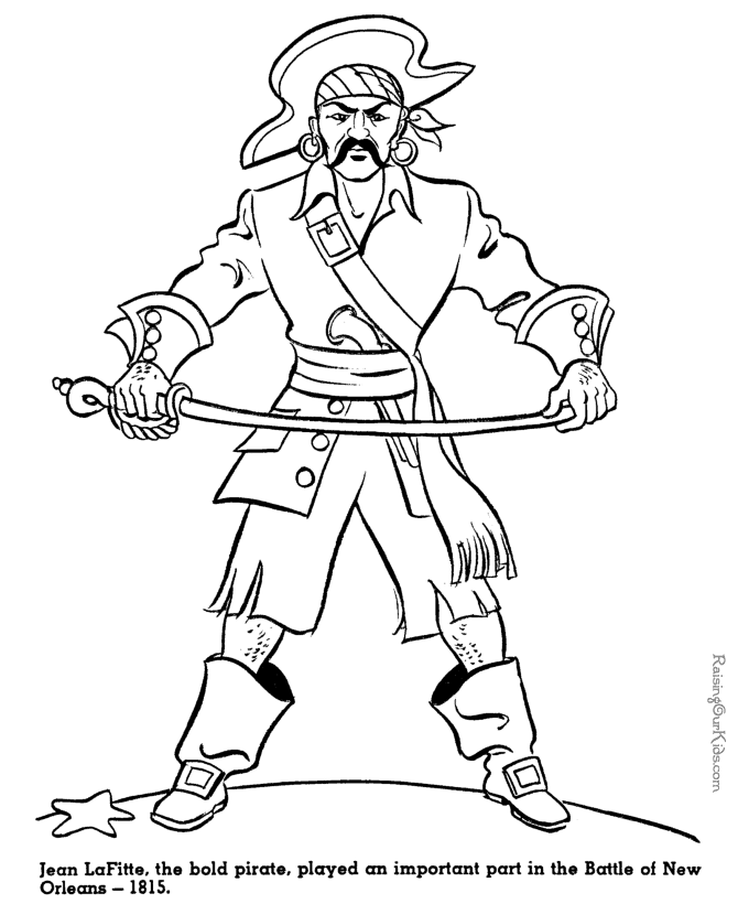 jean lafitte pirate coloring pages for kid