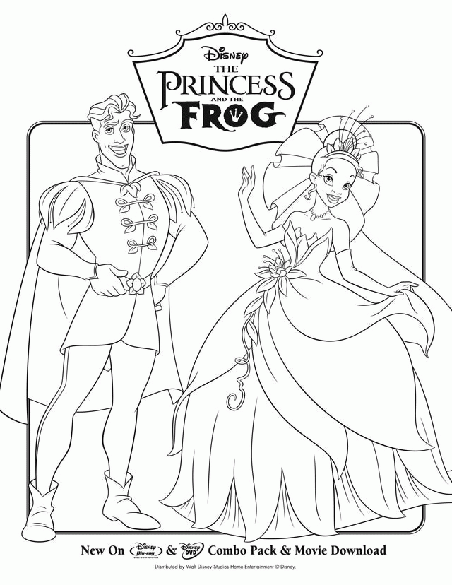 The Princess and The Frog Coloring Page - Download Free, Printable 