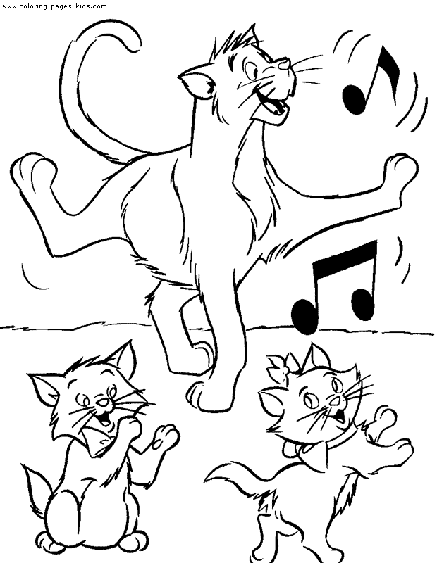 Aristocats coloring pages. Free printable Disney coloring sheets 