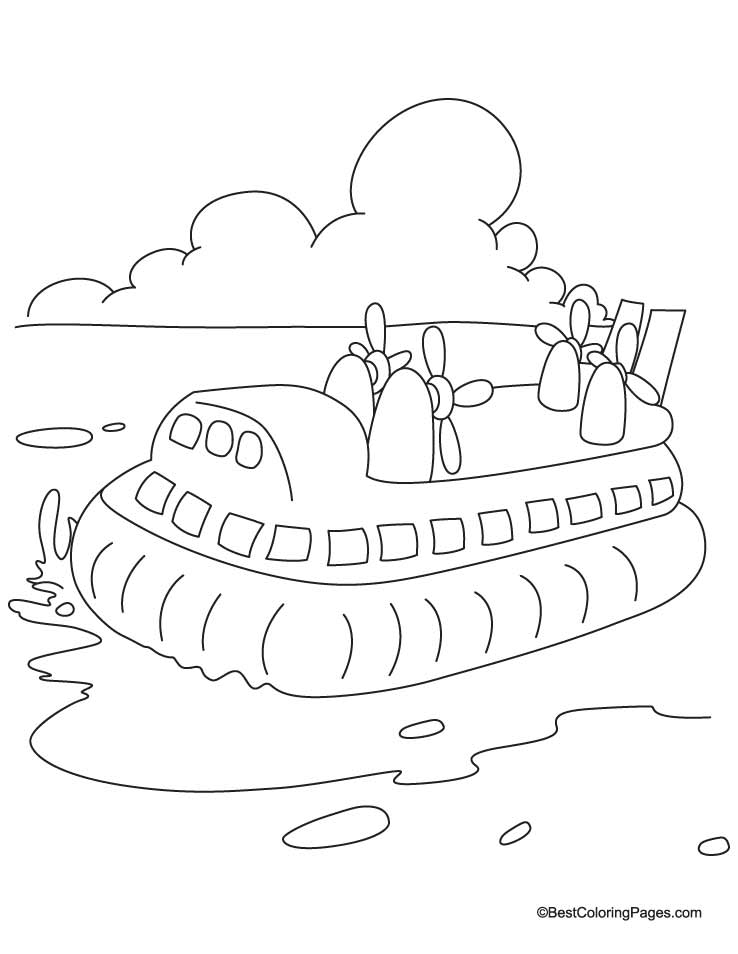 Hovercraft in the sea coloring pages | Download Free Hovercraft in 