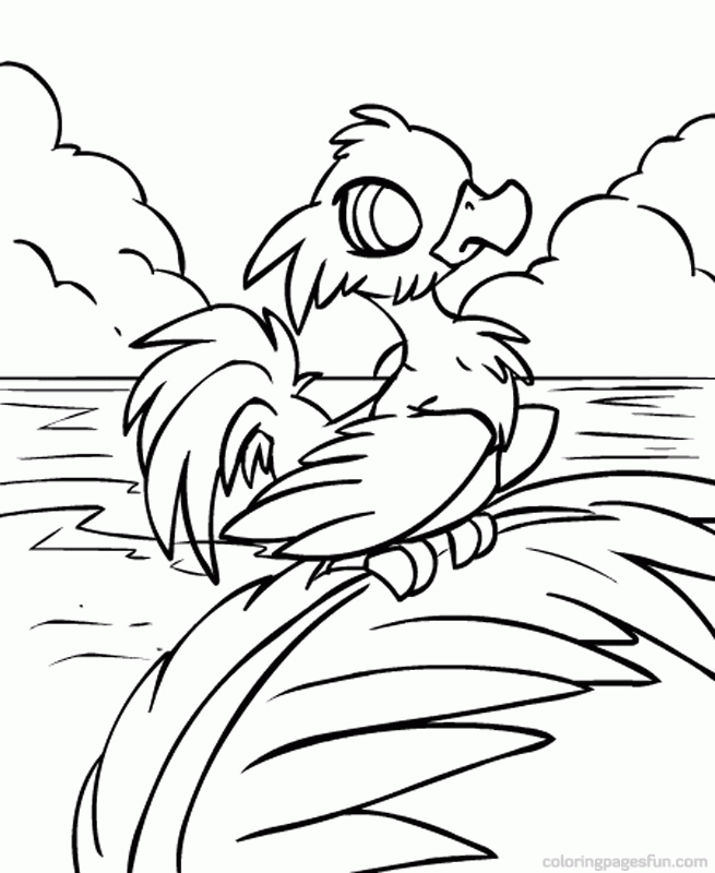 The island Princess coloring pages for kids – Sweet bird 