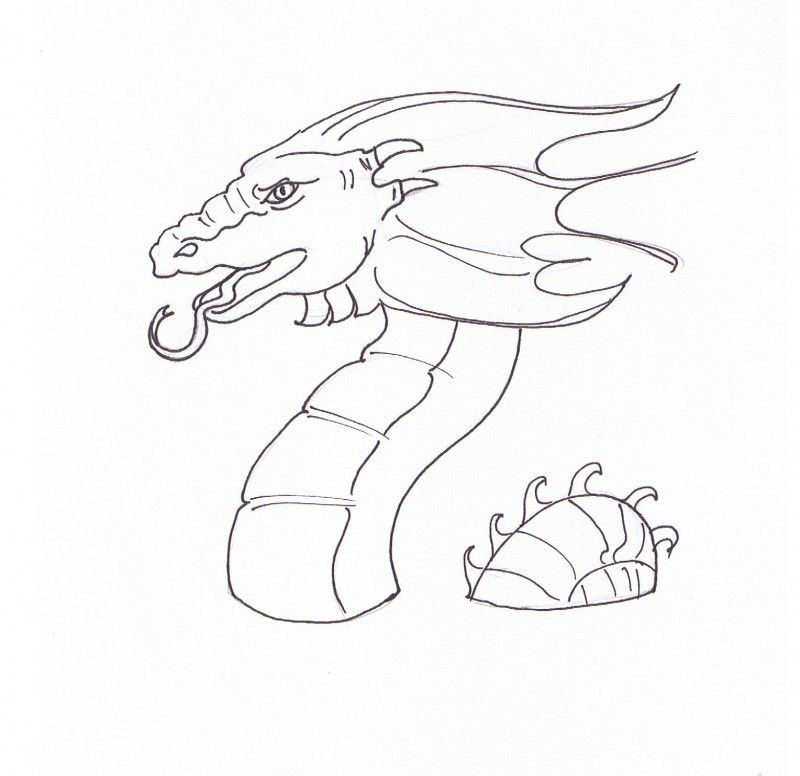 Easy Dragons To Draw - HD Printable Coloring Pages