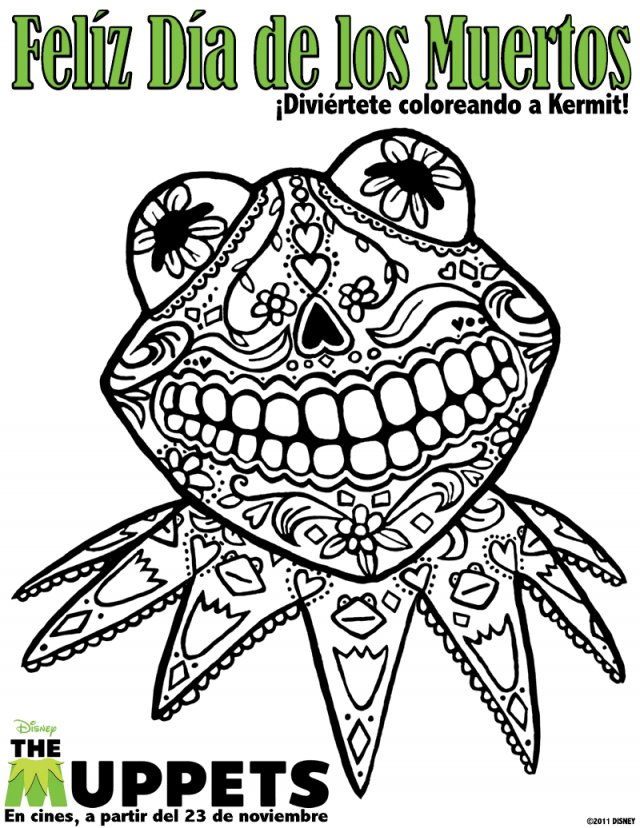 It 39 S Dia De Los Muertos Celebrate With This Kermit Coloring 