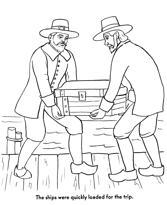 Bible Printables: The Pilgrims Story Coloring pages - Thanksgiving 