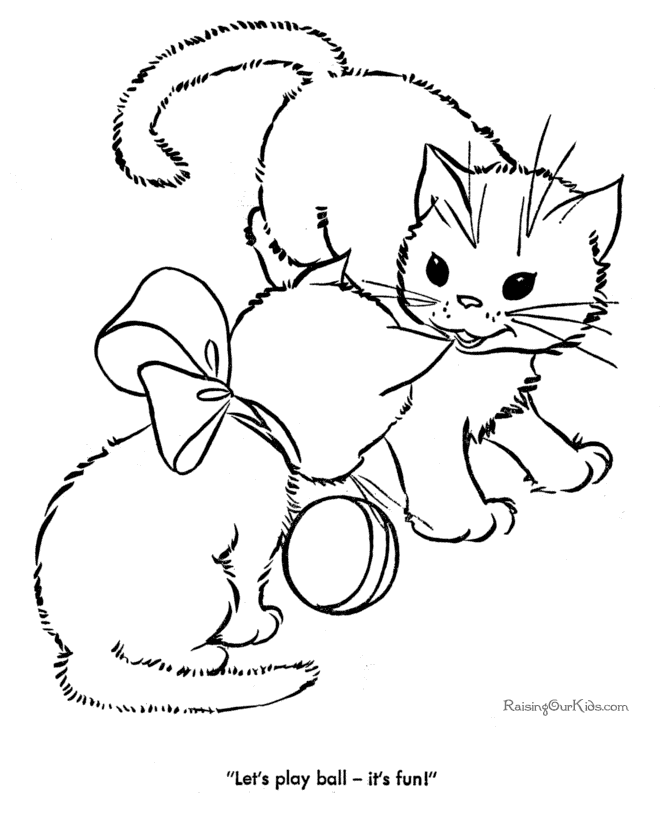 Kittens-coloring-6 | Free Coloring Page Site