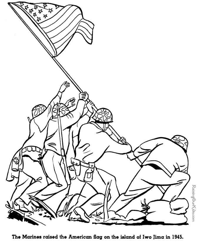 Iwo Jima History Military Coloring Pages For Kid