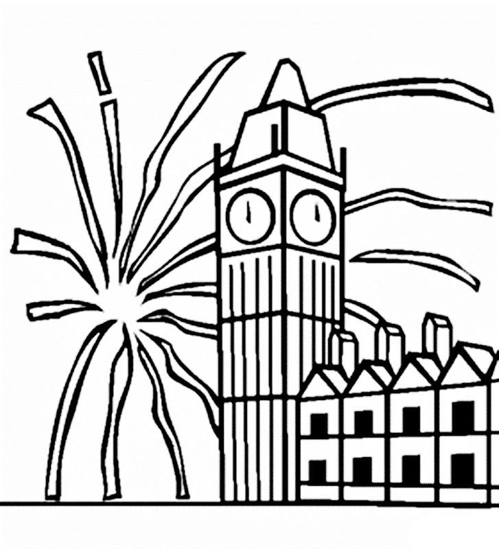 Images of firework in New year coloring pages | Coloring Pages