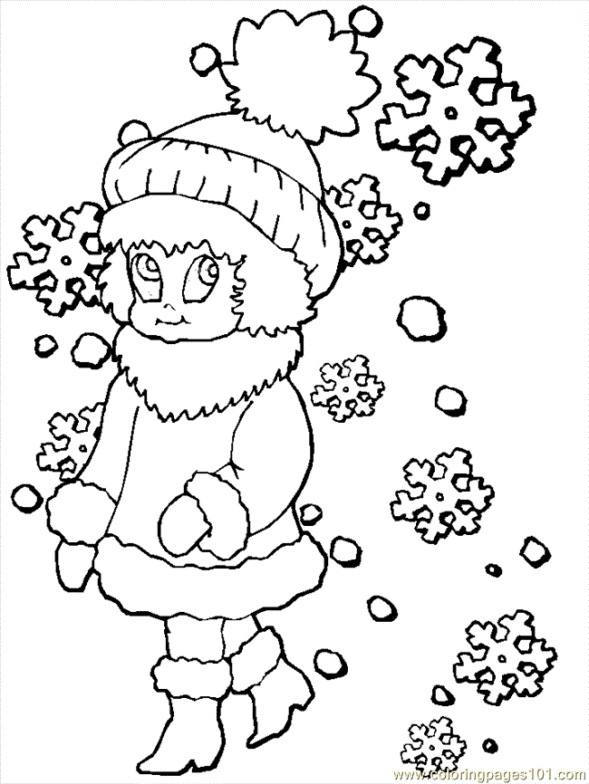 Coloring Pages Weather Wintergirl1 (Natural World > Seasons 