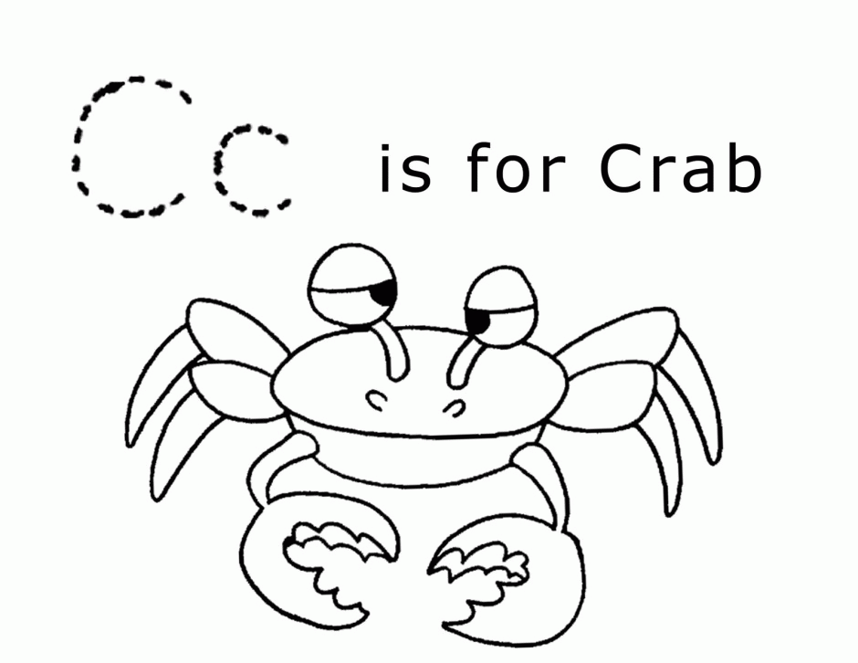 Letter C Coloring Sheet - C is for crab