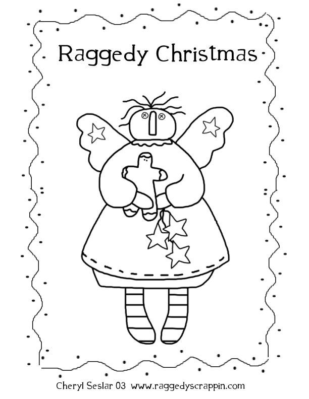 Raggedy Christmas stitchery | Raggedy Ann