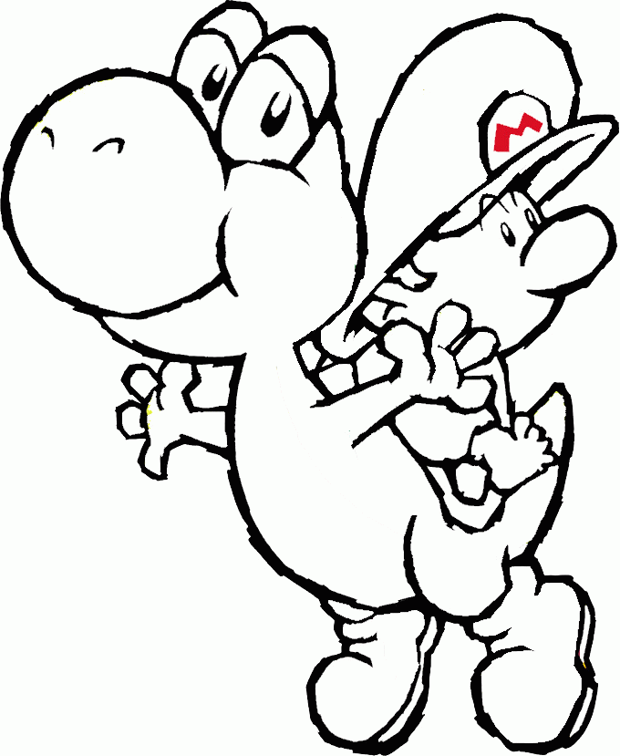 Yoshi | Mario | Mario Bros | Mario Bros coloring pages | printable 