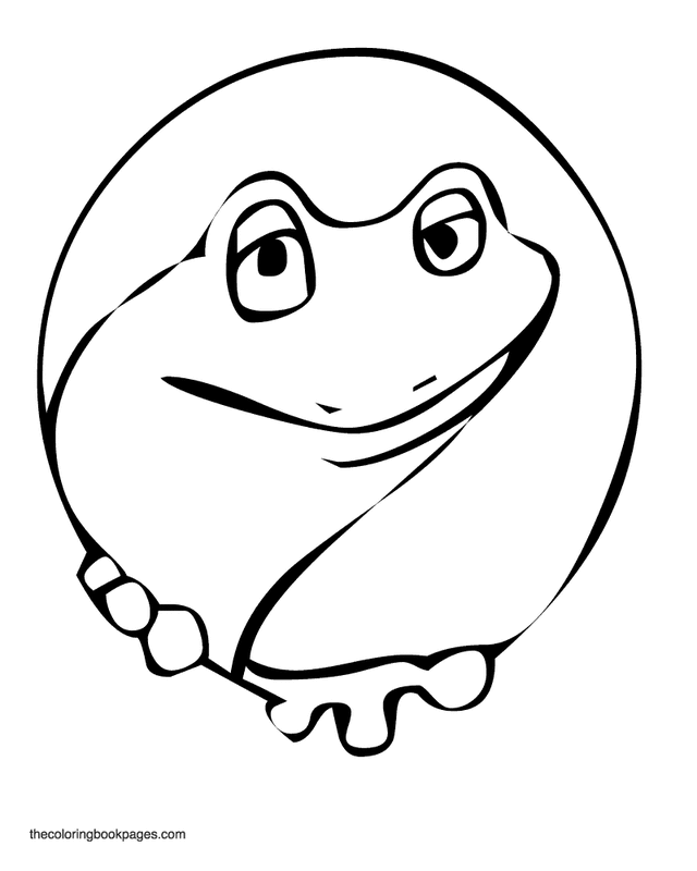 Frog face - Frog coloring book pages