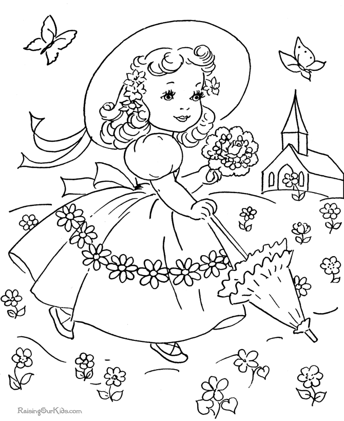 Easter Dress Coloring Page