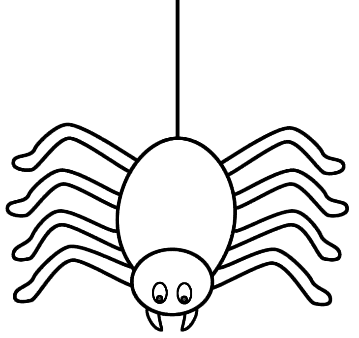 Spider on a thread - Coloring Page (