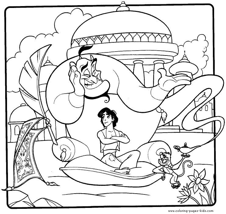 Aladin coloring pages - Coloring pages for kids - disney coloring 