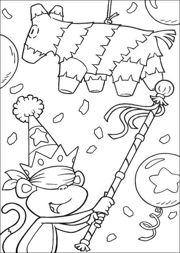 DORA THE EXPLORER coloring pages - Dora skating with Boots and lion