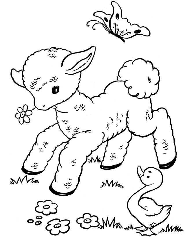 BlueBonkers: Free Printable Easter Lamb Coloring Page Sheets - 11 