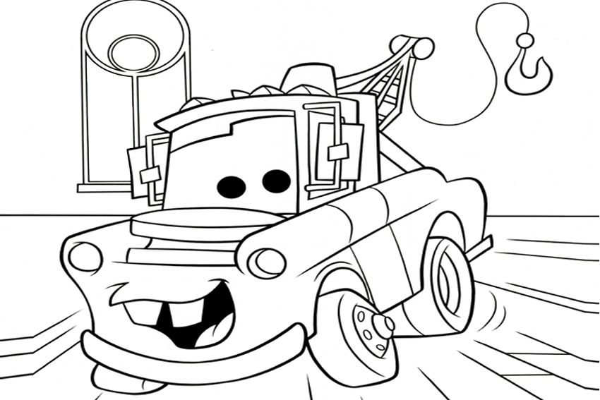CARS TOW TRUCK Colouring Pages (page 2)