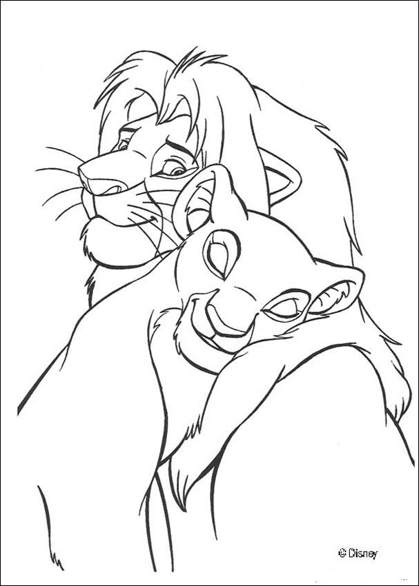 The Lion King coloring pages - Simba and Nala