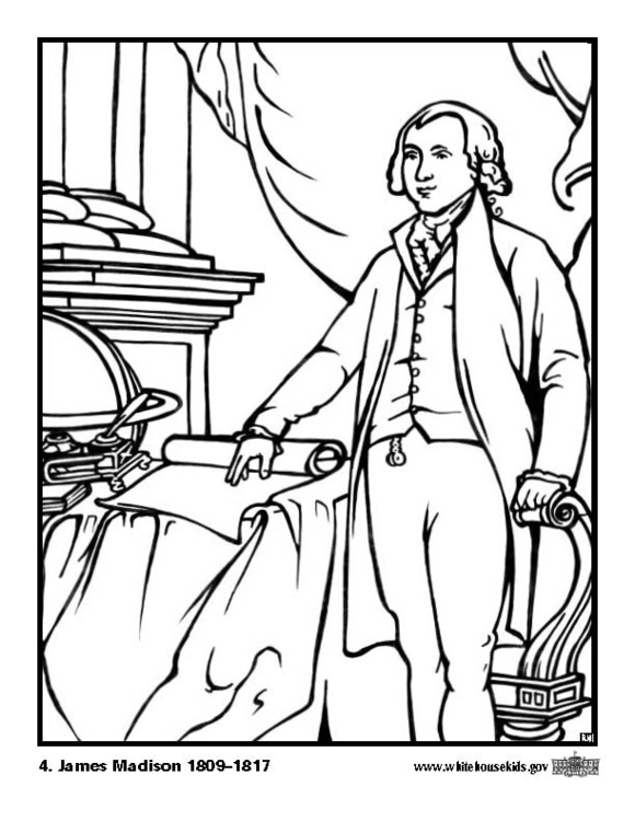 Coloring Page 04 James Madison - free printable coloring pages