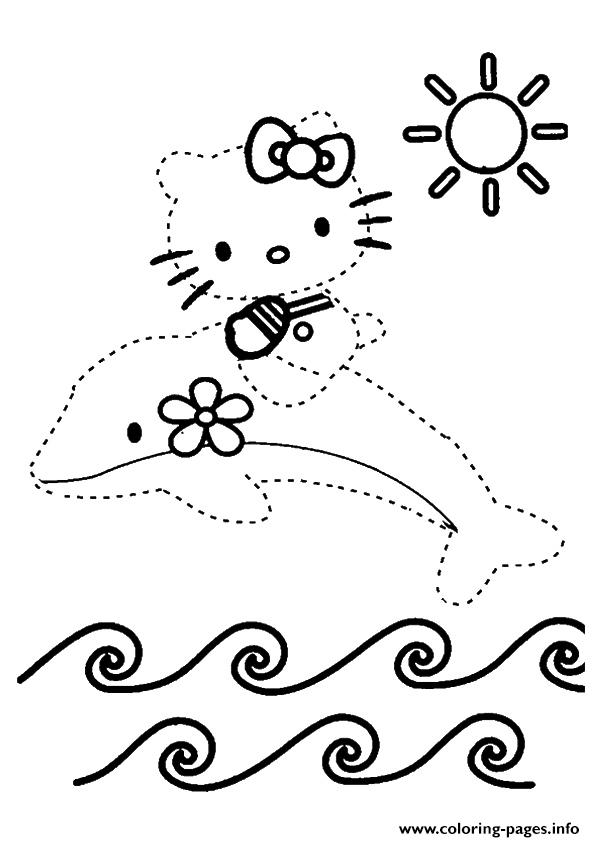 The Hello Kitty Dot To Dot Coloring Pages Printable