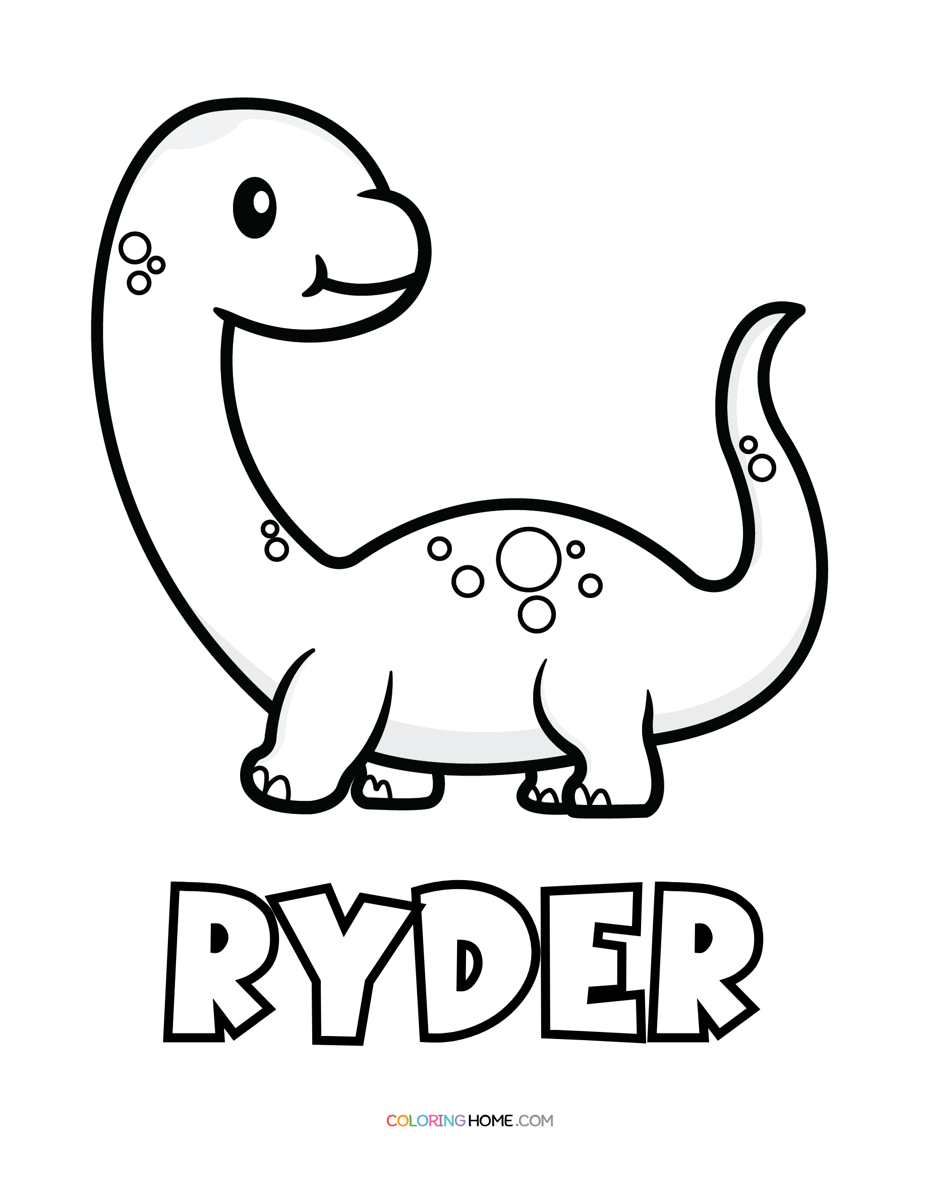 Ryder dinosaur coloring page