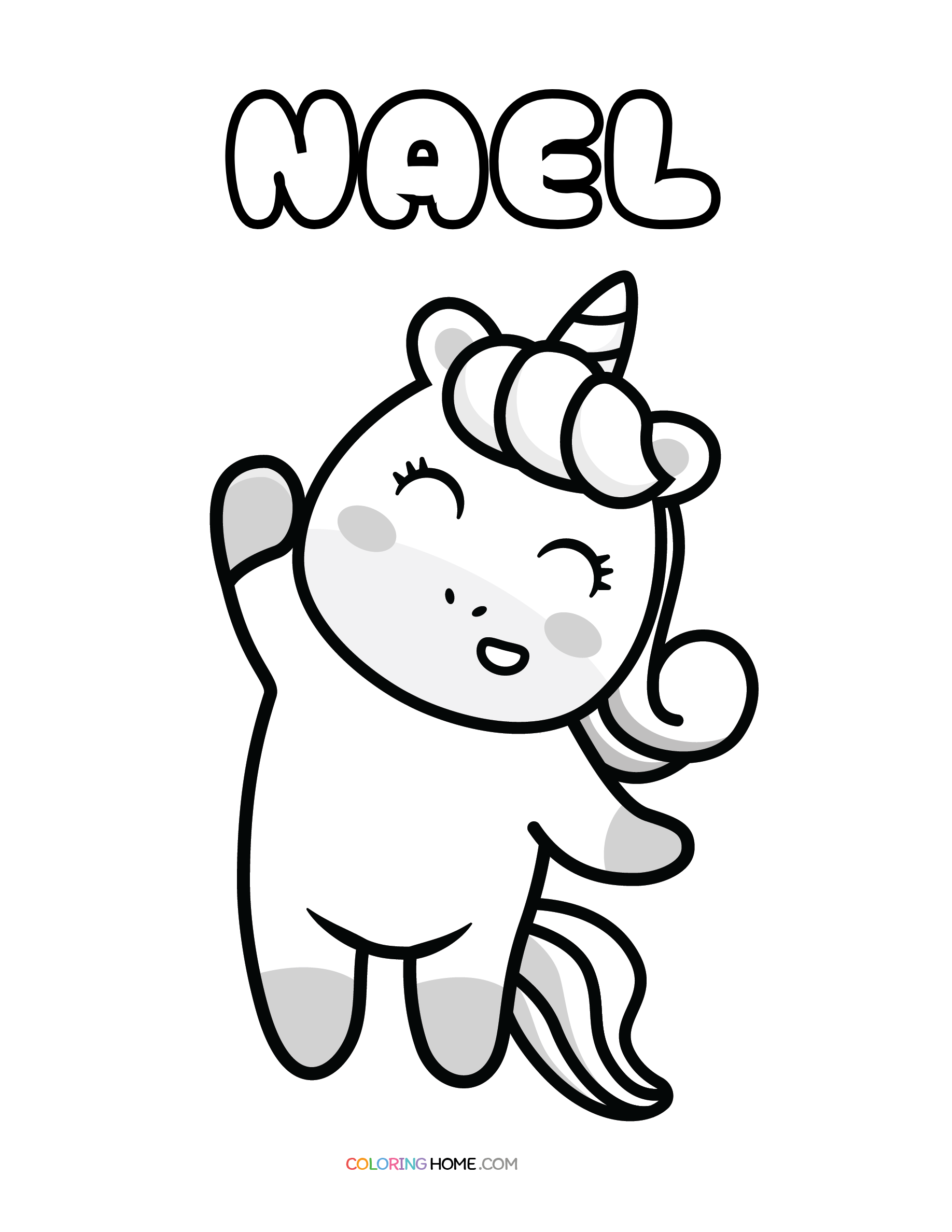 Nael unicorn coloring page