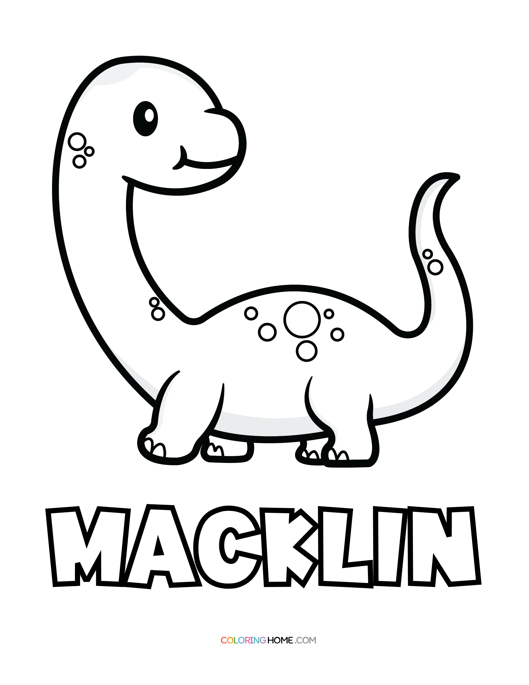 Macklin dinosaur coloring page