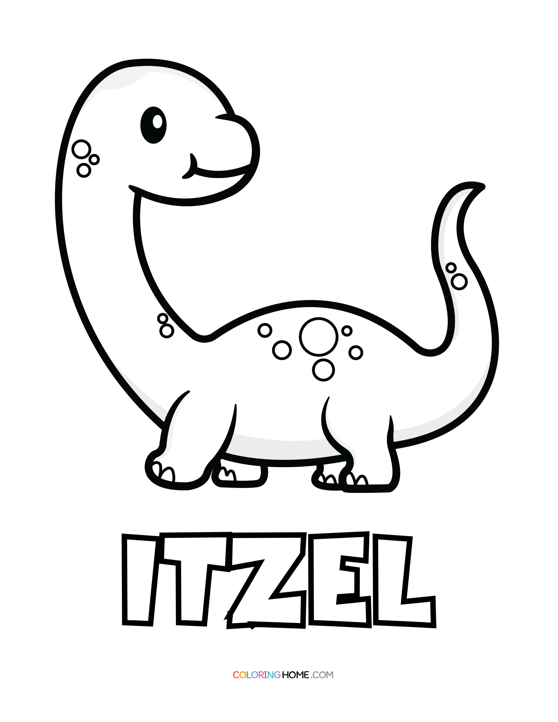 Itzel dinosaur coloring page