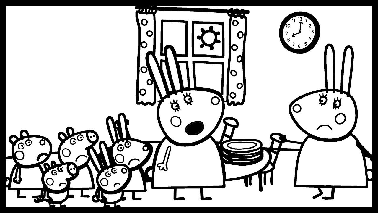 Miss Rabbit Hit the Leg - Baby Draw & Coloring Pages - YouTube