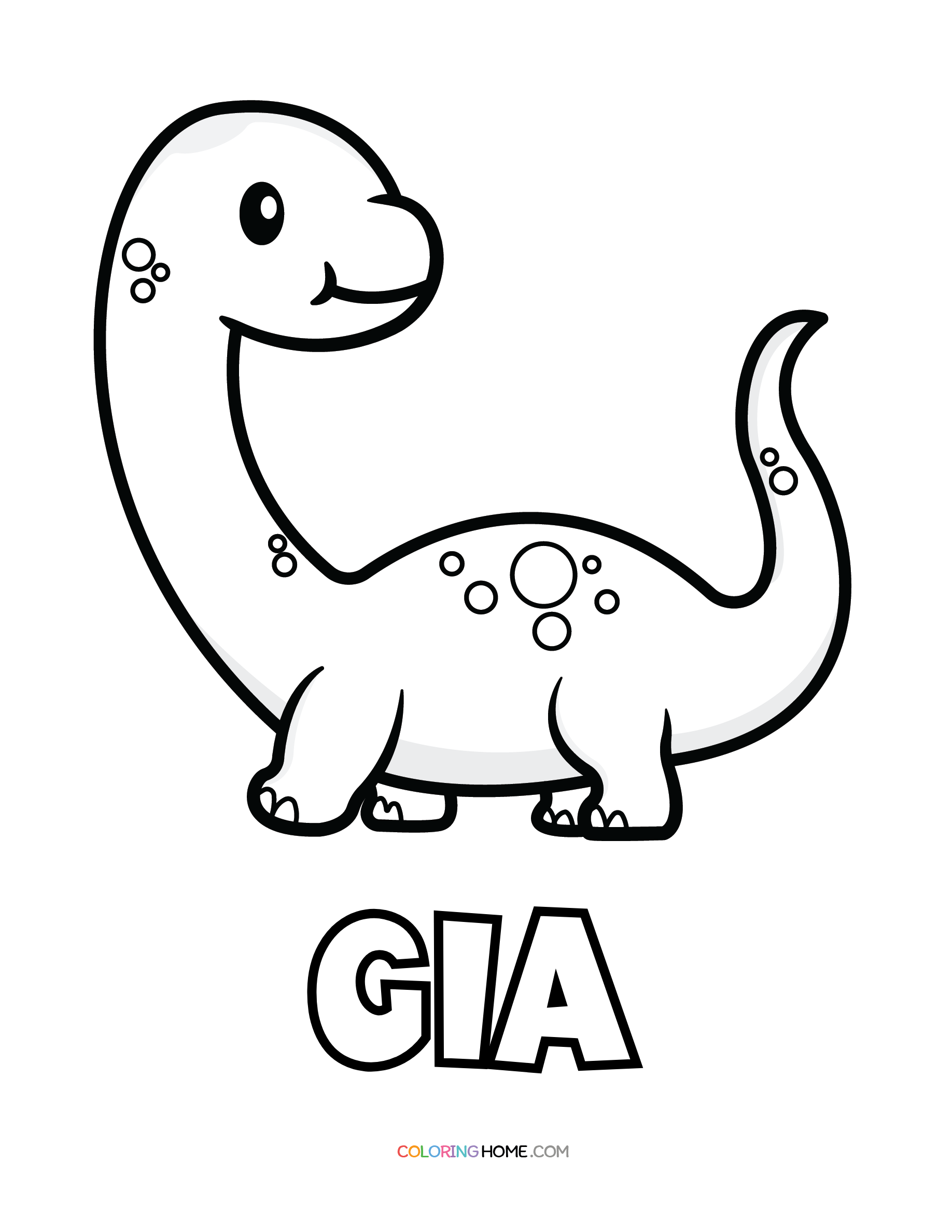 Gia dinosaur coloring page