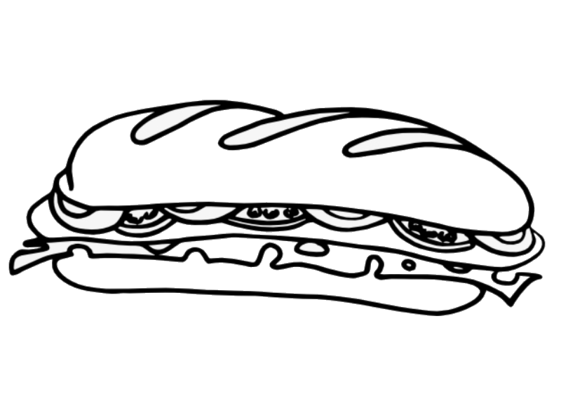 Kids-n-fun.com | Coloring page Bread sub sandwich
