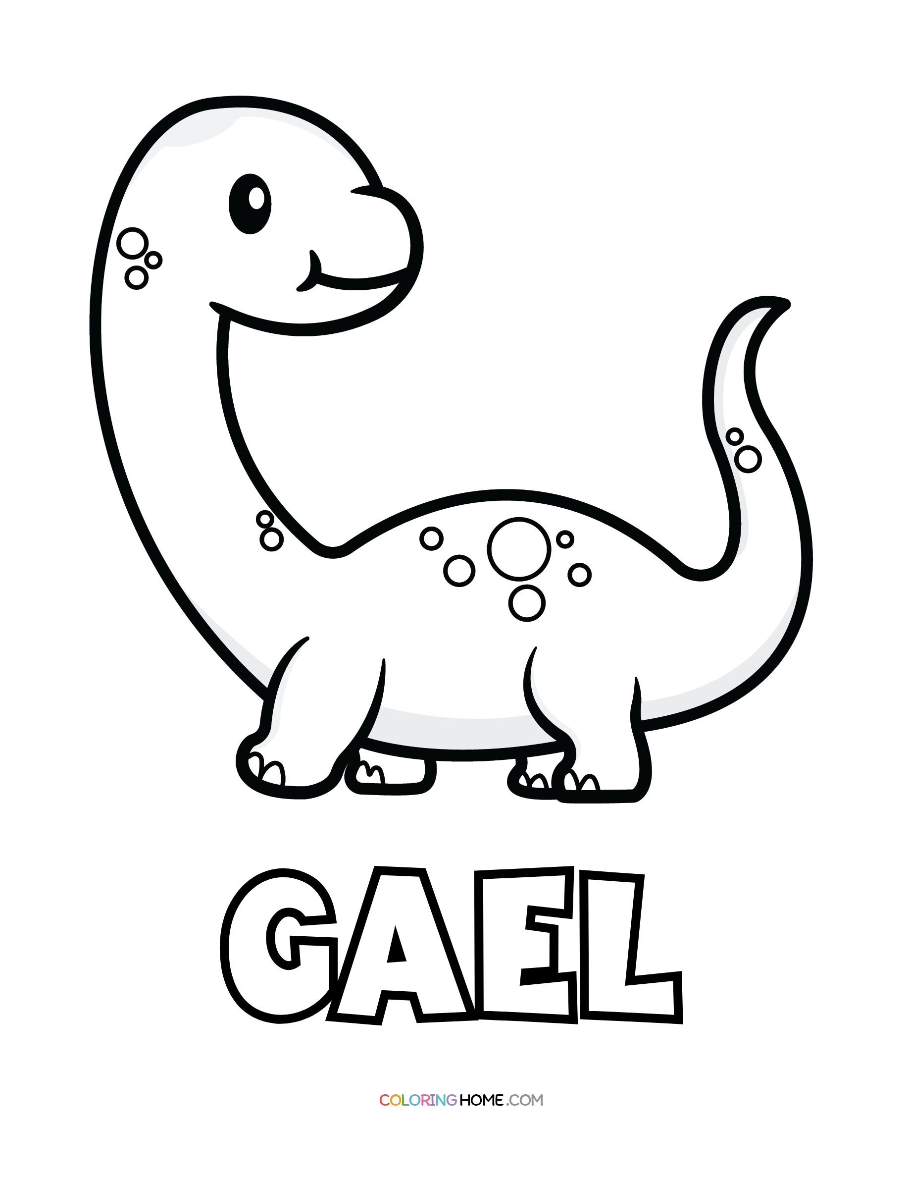 Gael dinosaur coloring page