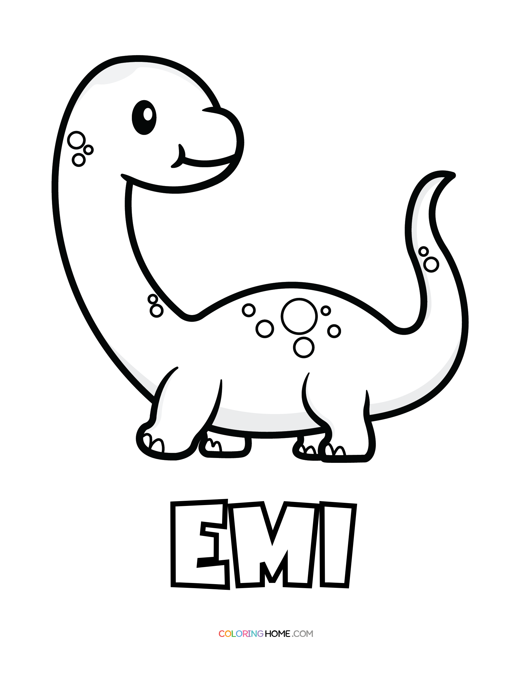 Emi dinosaur coloring page