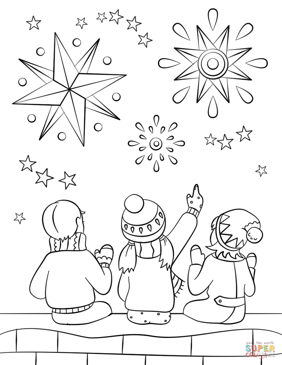 Firework Night coloring page | Free Printable Coloring Pages