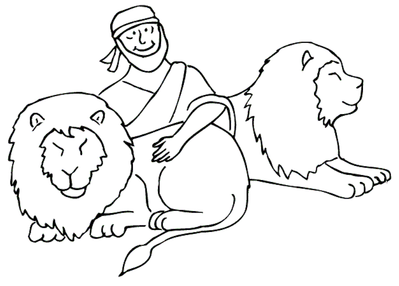 Daniel And The Lions Den Coloring Page